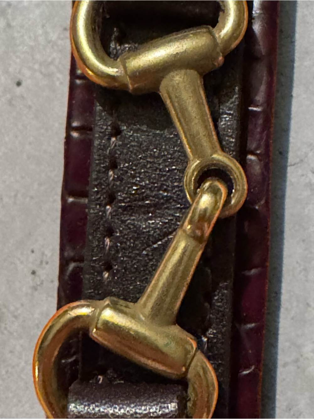Leather Horsebit Bracelet with Brass Hardware - Black